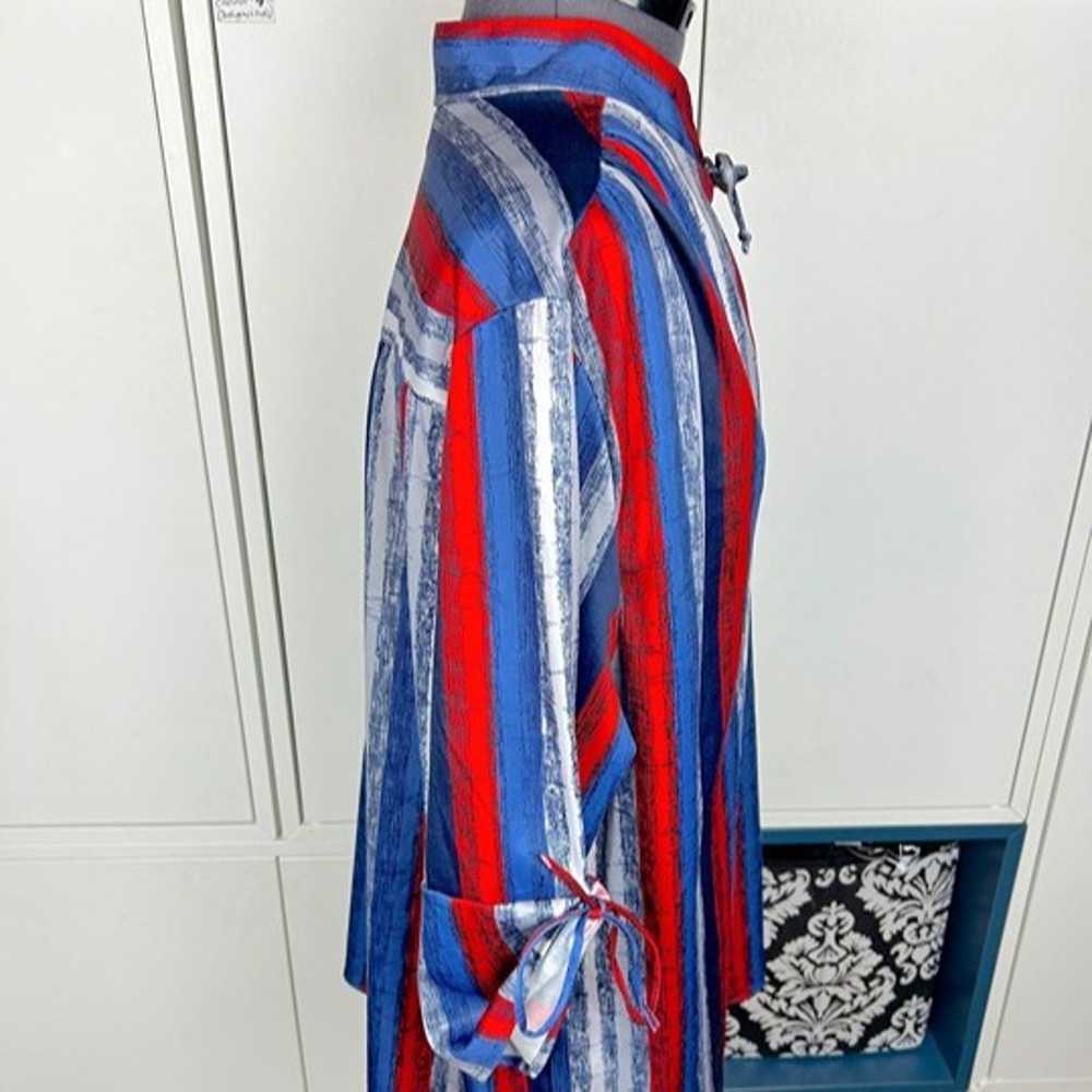 1970s Striped Blue & Red Blouse - image 2