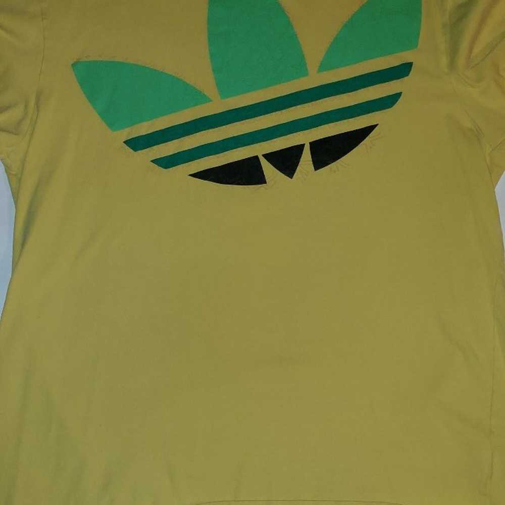 80s Adidas Men Tshirt tri color Trefoil - image 1