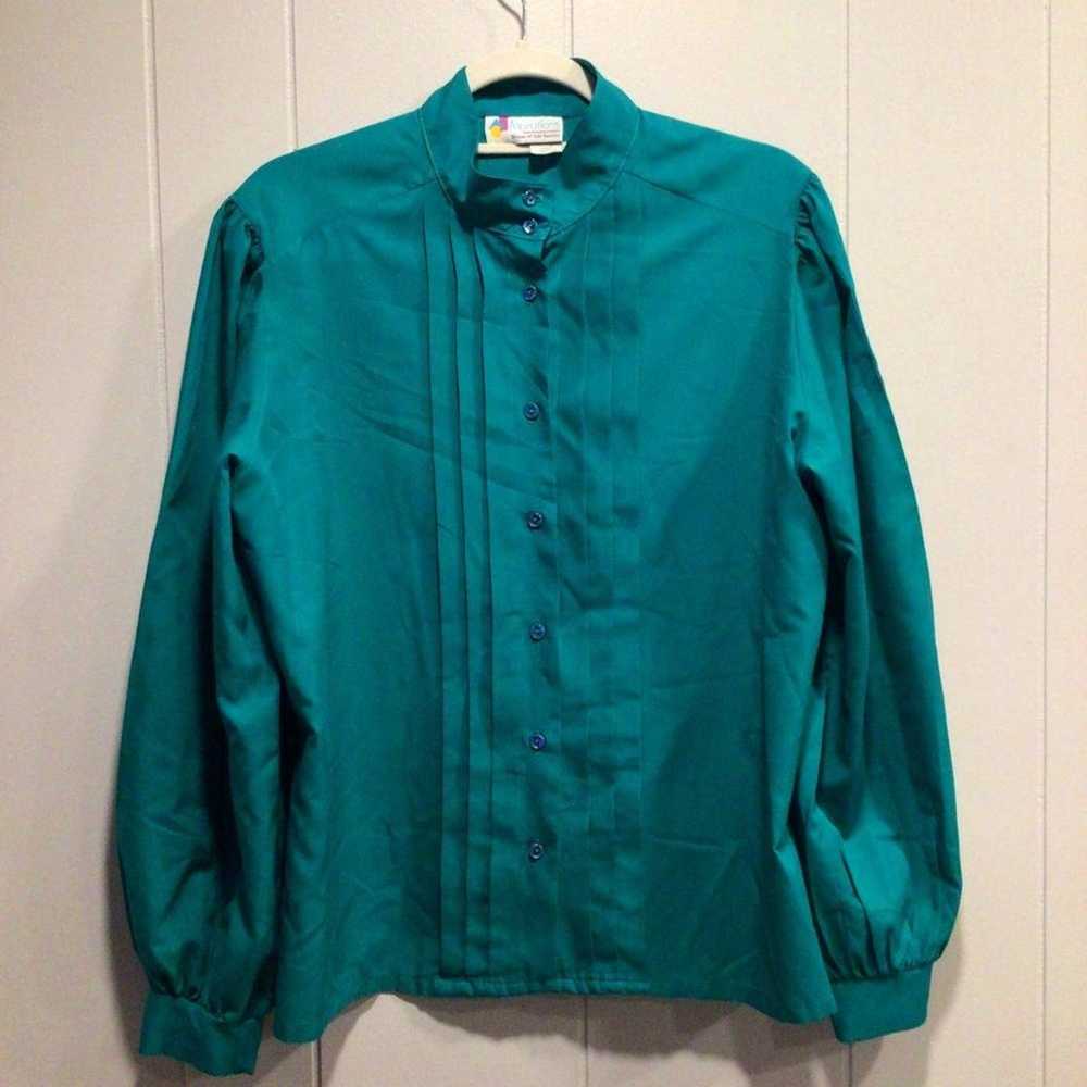 VINTAGE Blouse Teal/Jade 16 - image 1