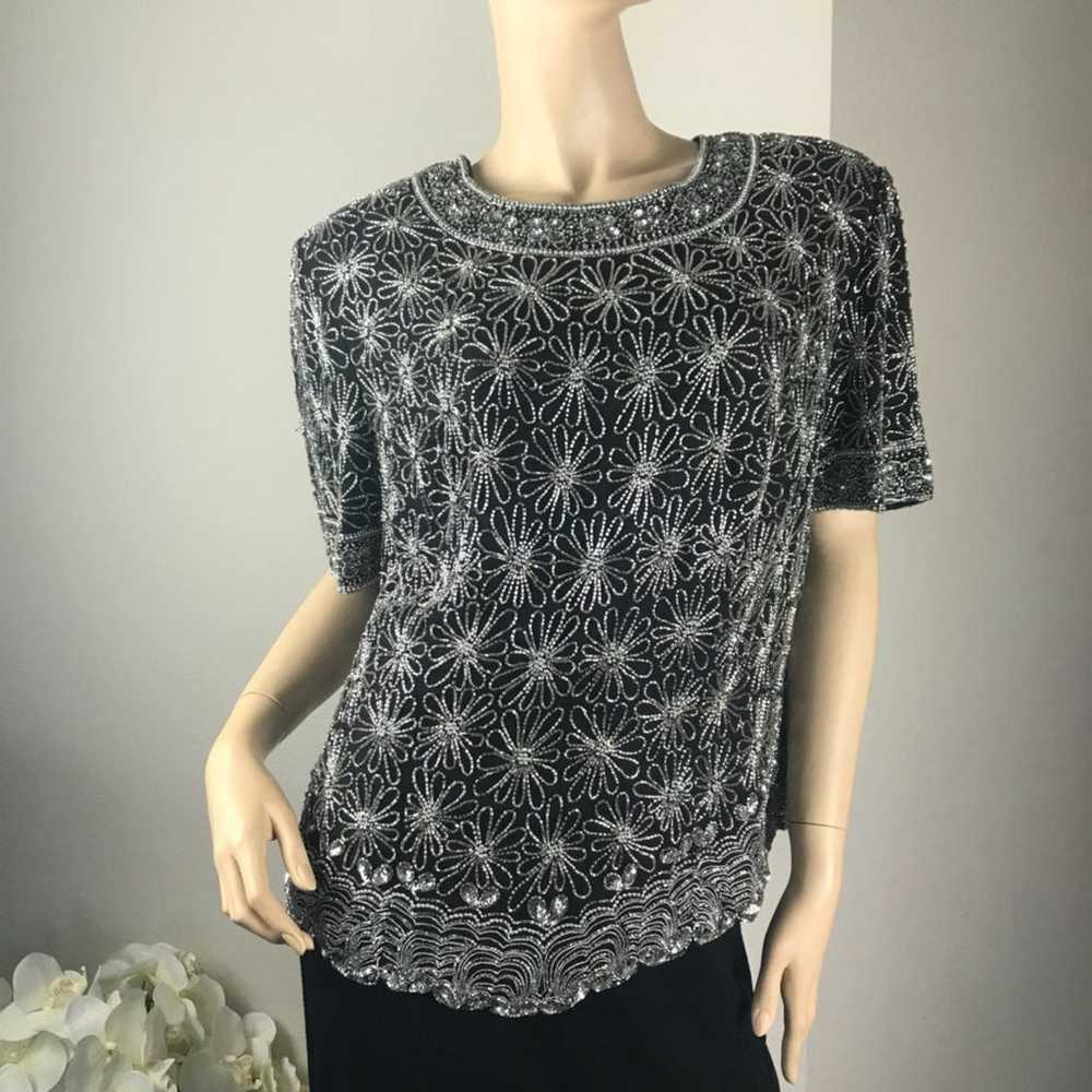 VTG Papell Boutique Beaded SS Top Plus size 1X - image 8