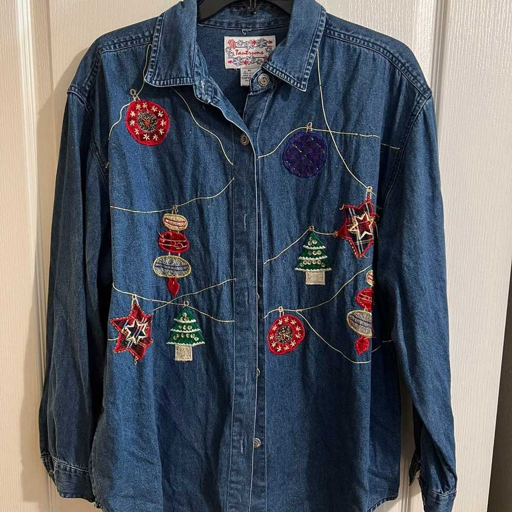 Vintage tantrums Denim Christmas shirt. - image 1