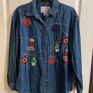 Vintage tantrums Denim Christmas shirt. - image 1