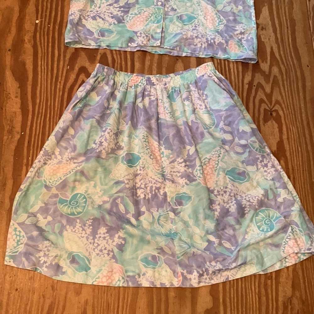Vintage Alfred Dunner 2 piece set skirt and top p… - image 3