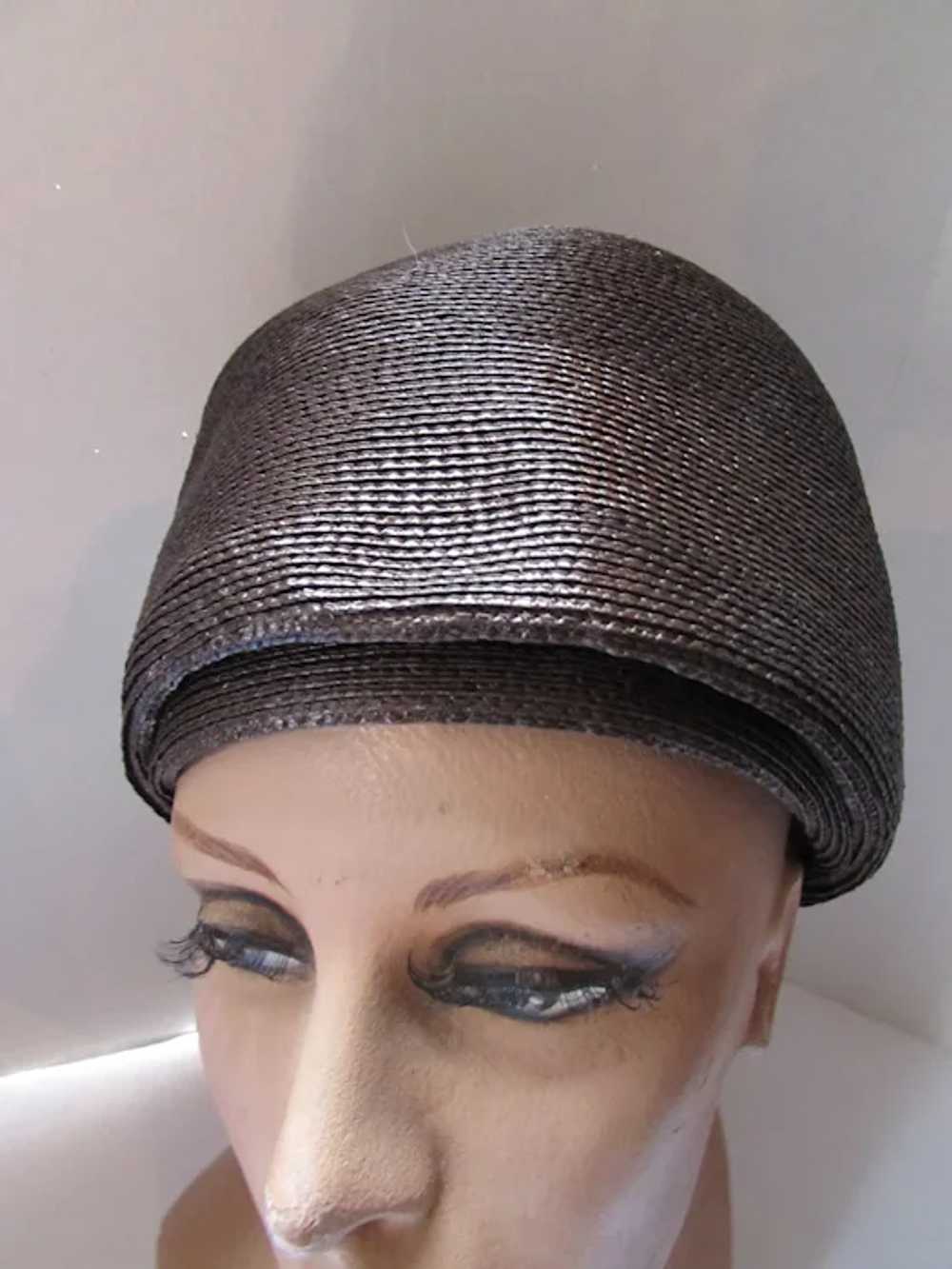 SALE Handsome Hat Helmet Style Mid Century Chocol… - image 10