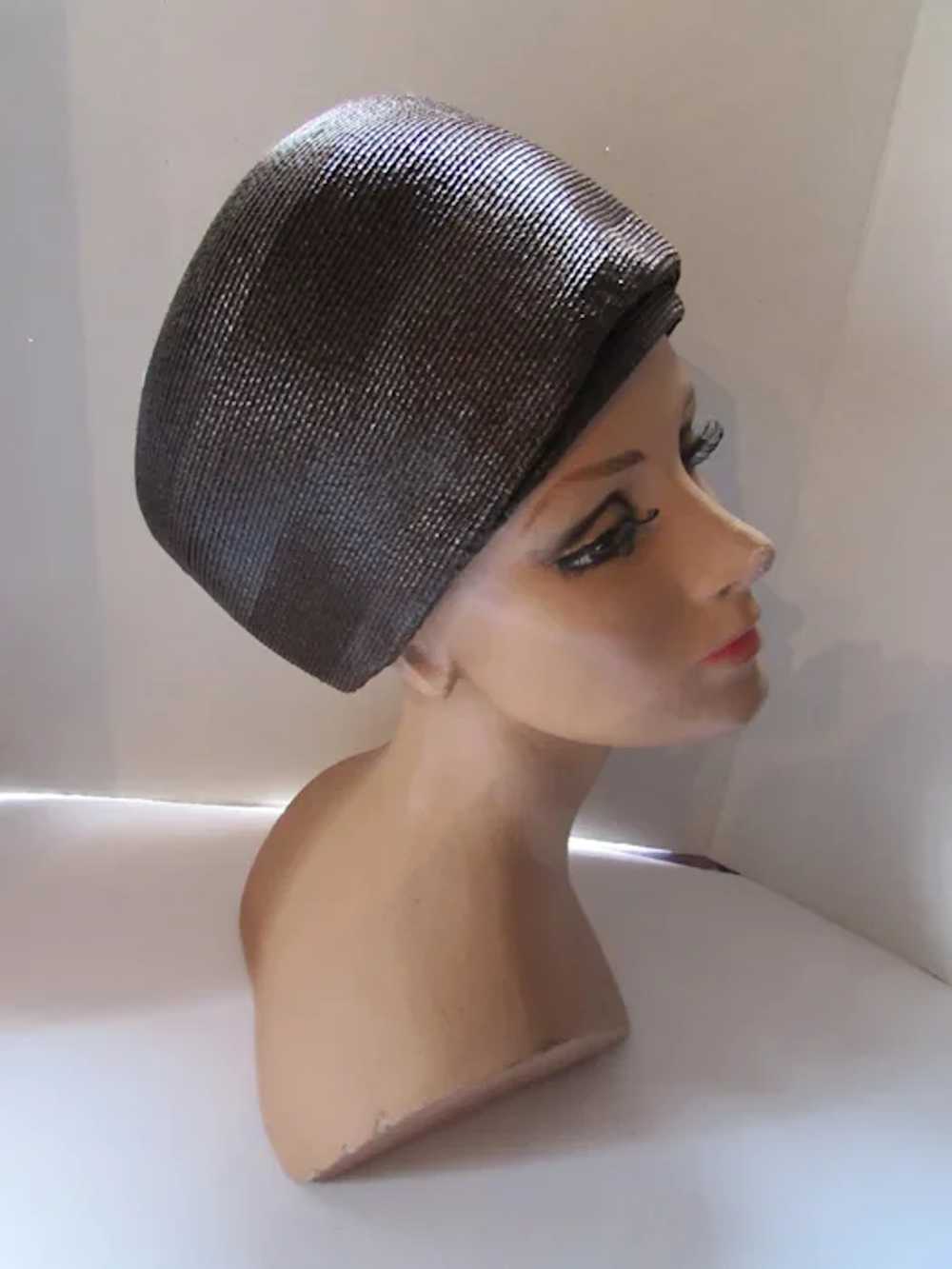 SALE Handsome Hat Helmet Style Mid Century Chocol… - image 3