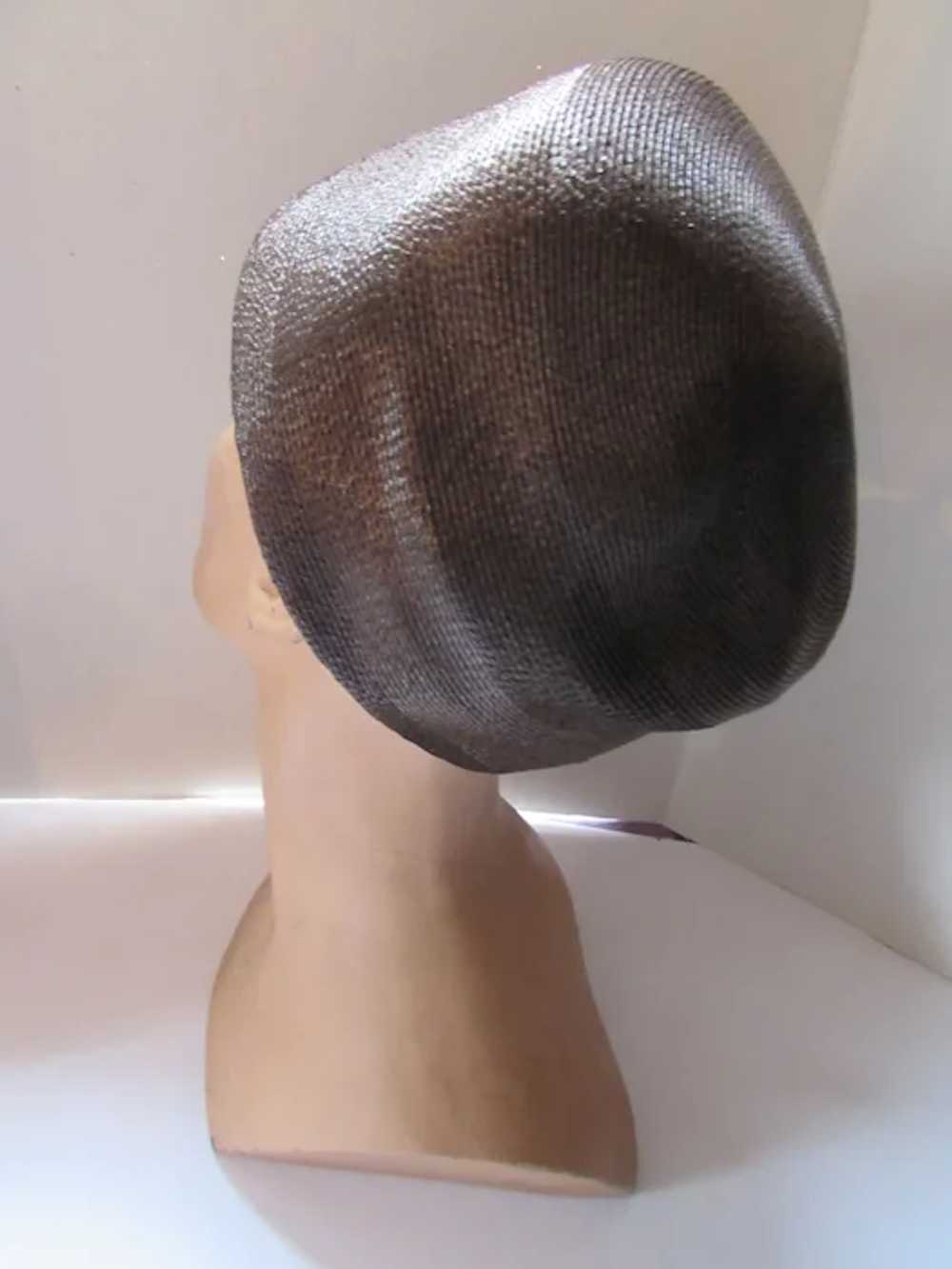 SALE Handsome Hat Helmet Style Mid Century Chocol… - image 4