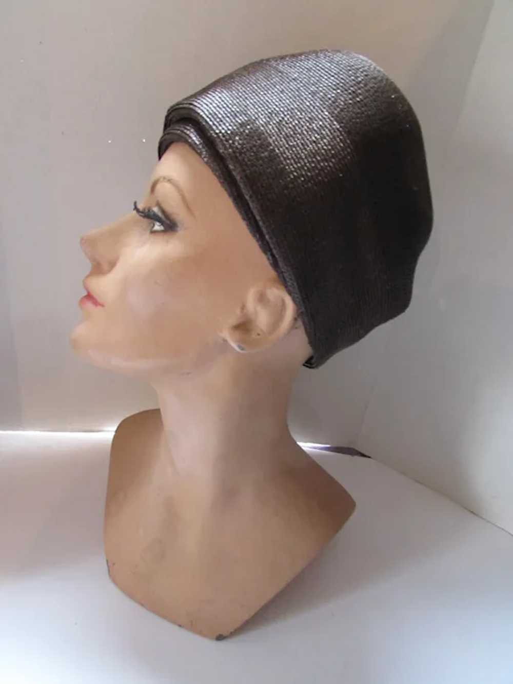 SALE Handsome Hat Helmet Style Mid Century Chocol… - image 6