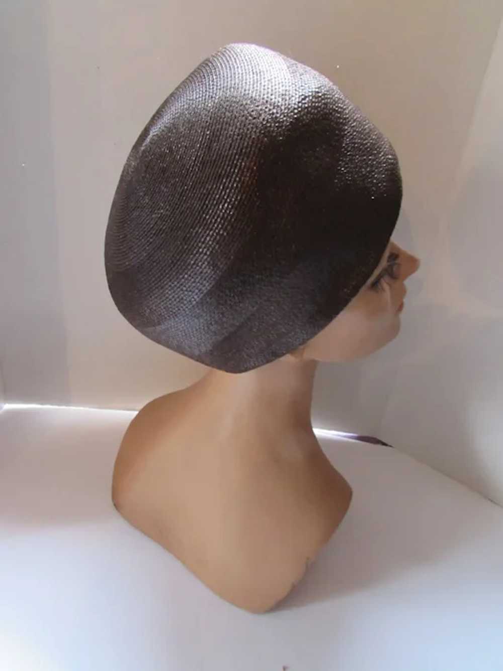 SALE Handsome Hat Helmet Style Mid Century Chocol… - image 8