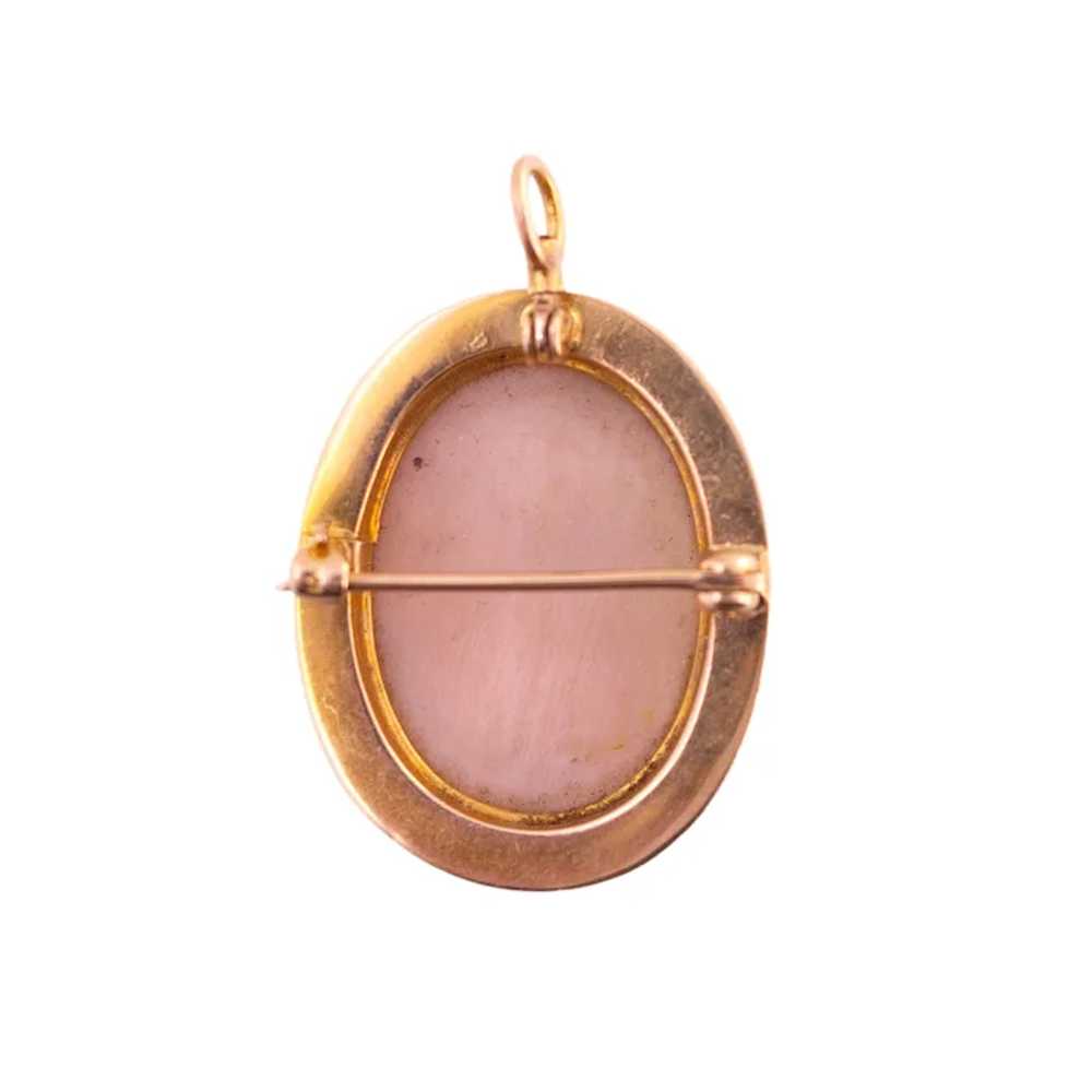 10K Gold Shell Cameo Pin/Pendant - image 2