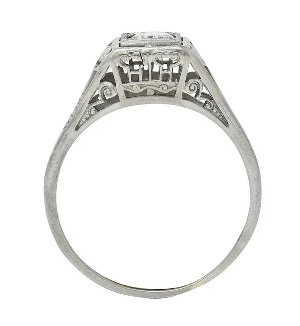 Art Deco Old European Diamond 14 Karat White Gold… - image 10