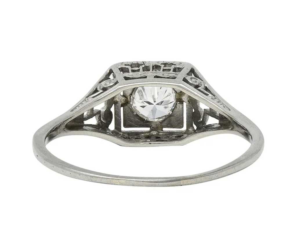 Art Deco Old European Diamond 14 Karat White Gold… - image 4