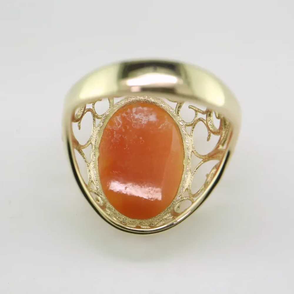 14K Yellow Gold "Three Graces" Cameo Ring - image 5