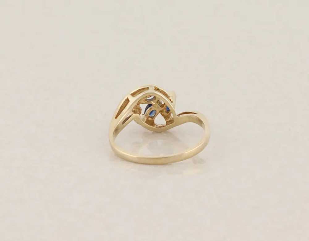 10k Yellow Gold Natural Blue Sapphire and Diamond… - image 7