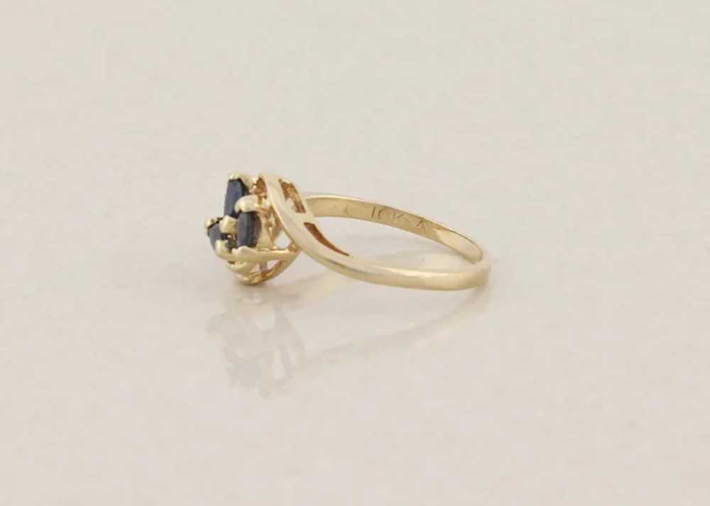 10k Yellow Gold Natural Blue Sapphire and Diamond… - image 8