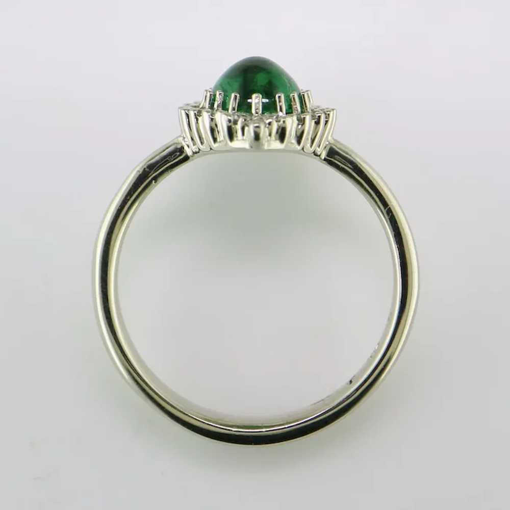 14K White Gold Tsavorite and Diamond Ring - image 2