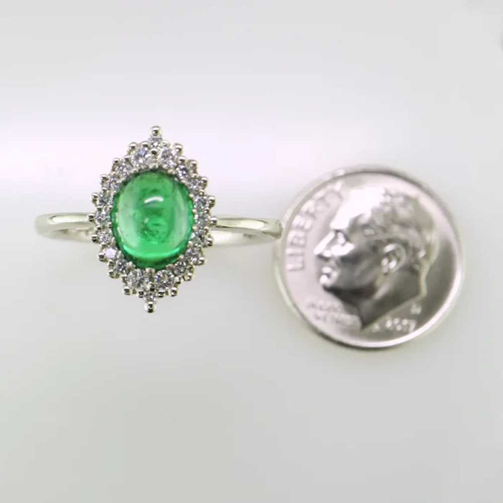 14K White Gold Tsavorite and Diamond Ring - image 5