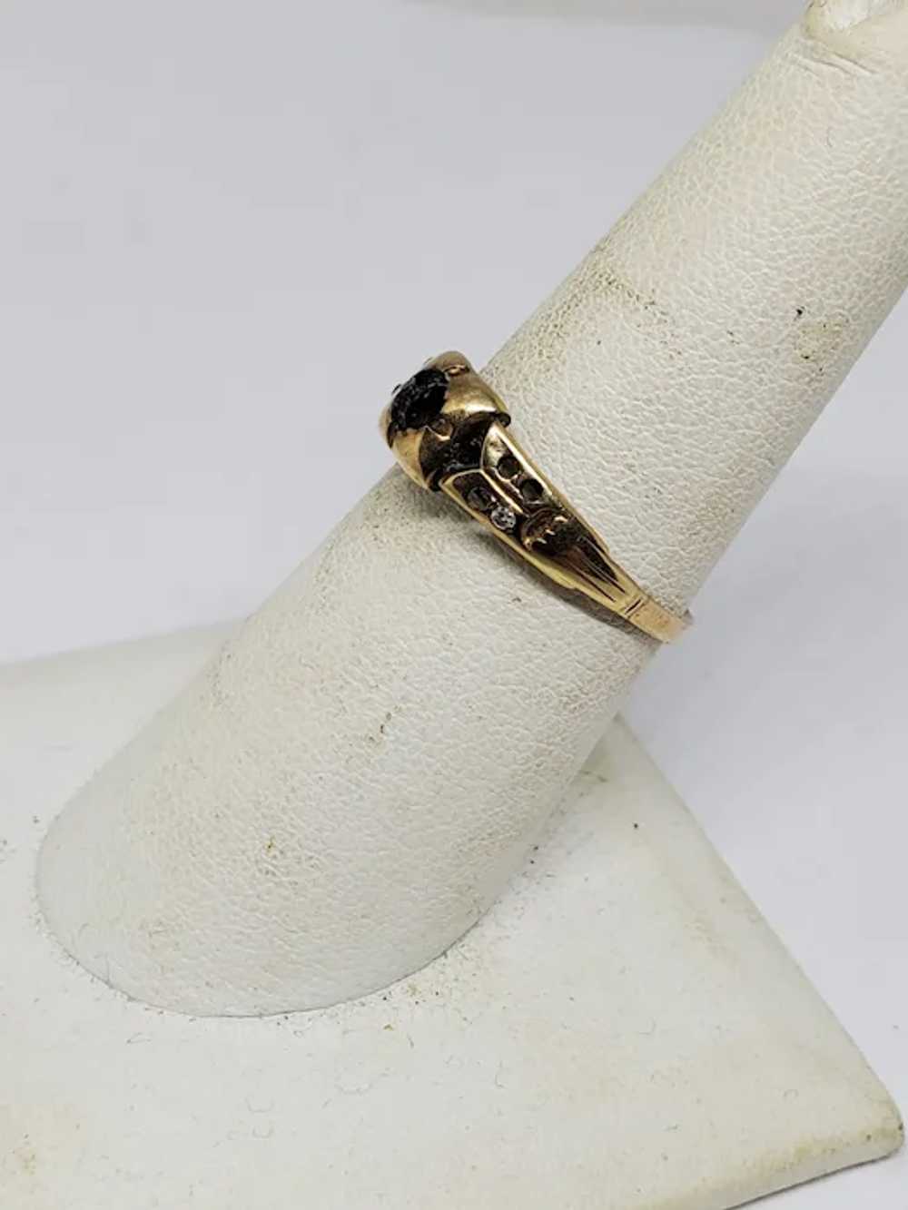 Vintage 10k Yellow Gold Art Deco Diamond Ring Mis… - image 4