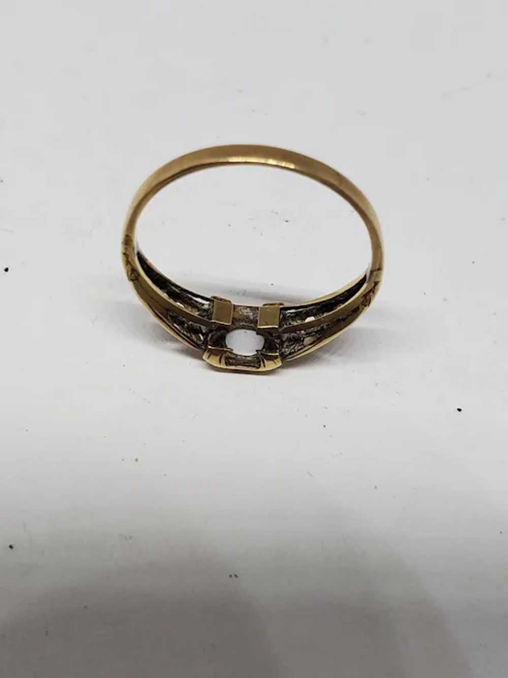 Vintage 10k Yellow Gold Art Deco Diamond Ring Mis… - image 9