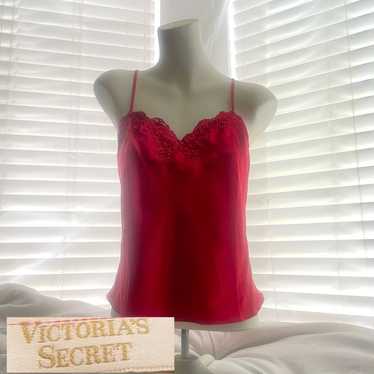 Vintage Victorias Secret Gold Label Red Beaded Ca… - image 1