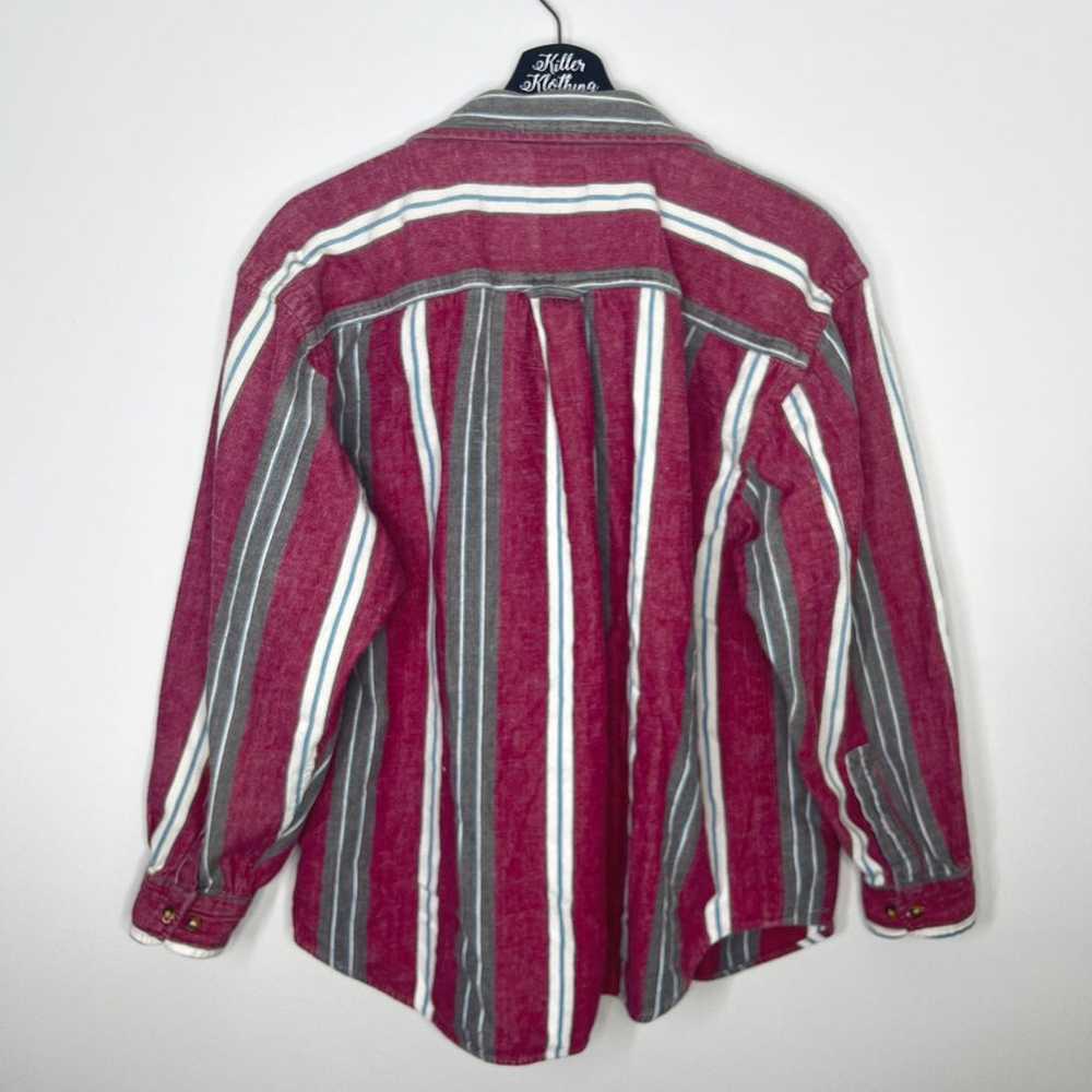 Vintage Striped Button Down Pocket Tee - image 3
