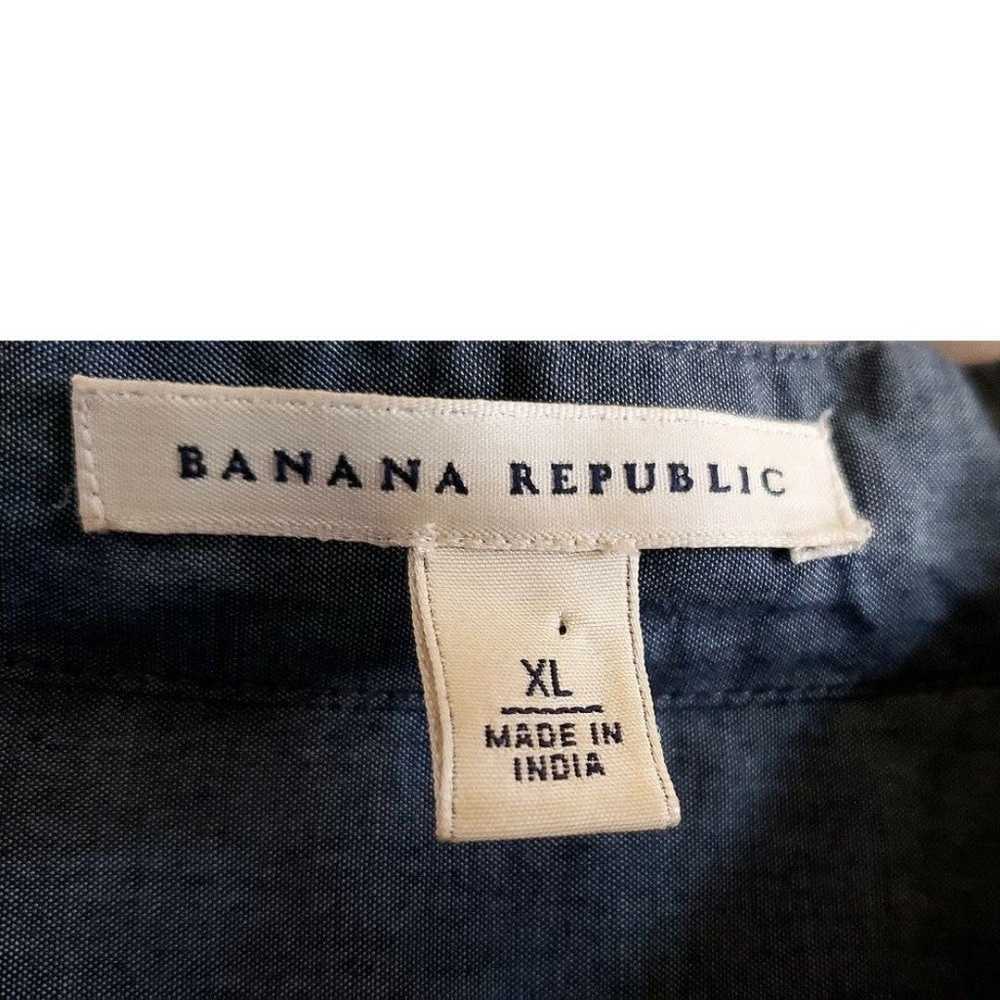 Banana Republic Vintage Blue Chambray Top Embroid… - image 10