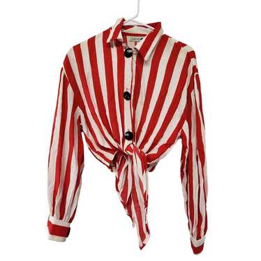 Vintage Jonathan Martin Small Striped Button Up F… - image 1