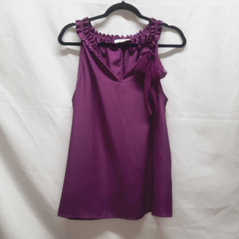 VTG DNKY Purple Sleeveless ruffle Neck Shoulder d… - image 2