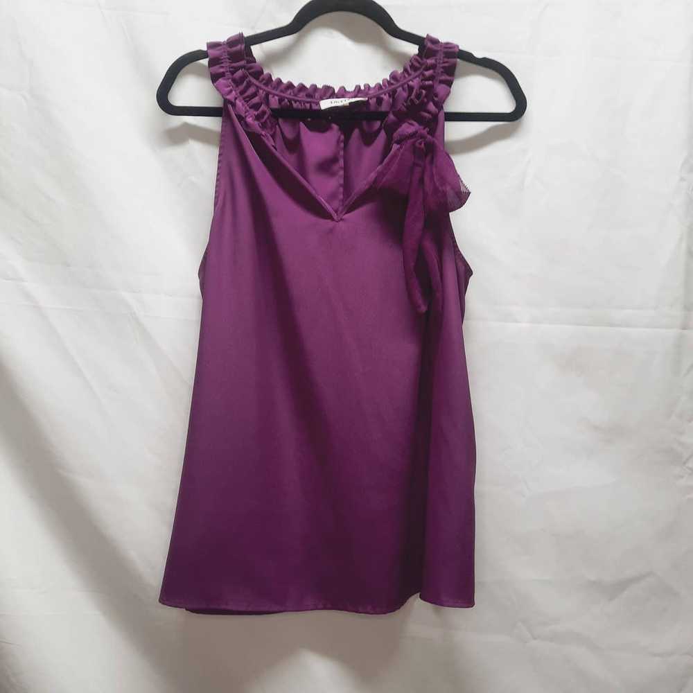 VTG DNKY Purple Sleeveless ruffle Neck Shoulder d… - image 3