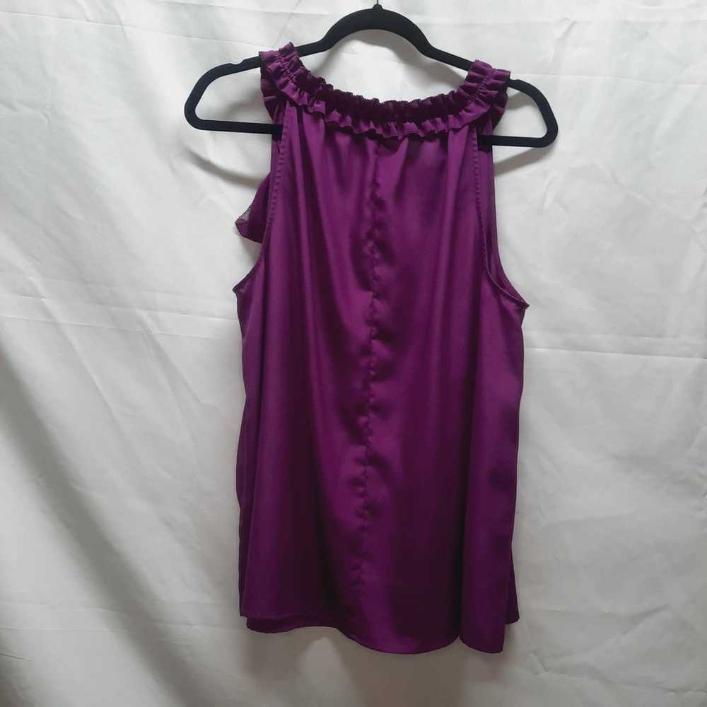 VTG DNKY Purple Sleeveless ruffle Neck Shoulder d… - image 4