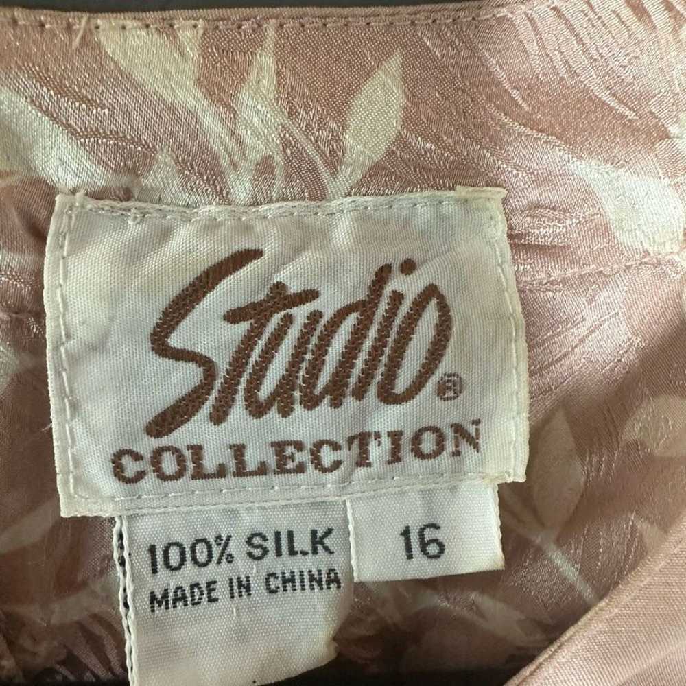 Vintage Studio Collection Blush Pink 100% Silk Bl… - image 3