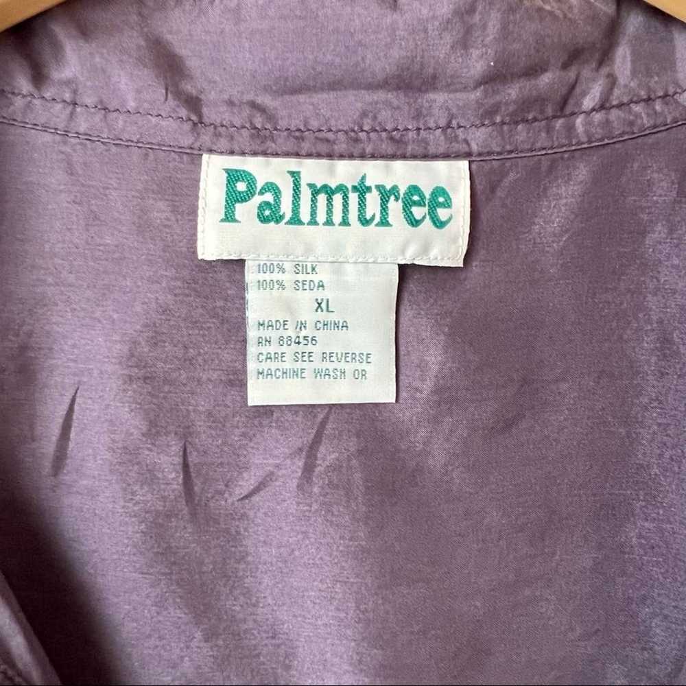 Vintage Oversize Silk Blouse Purple Button Down W… - image 12