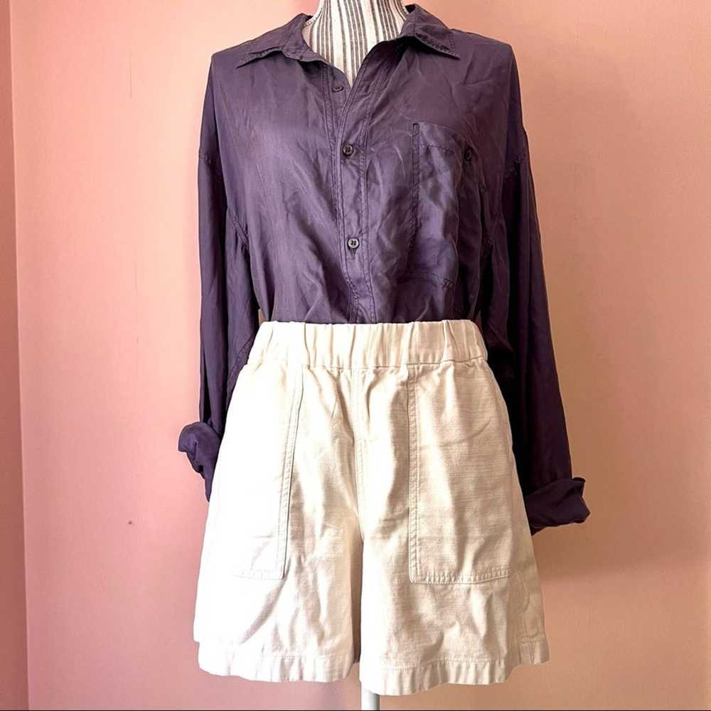 Vintage Oversize Silk Blouse Purple Button Down W… - image 3