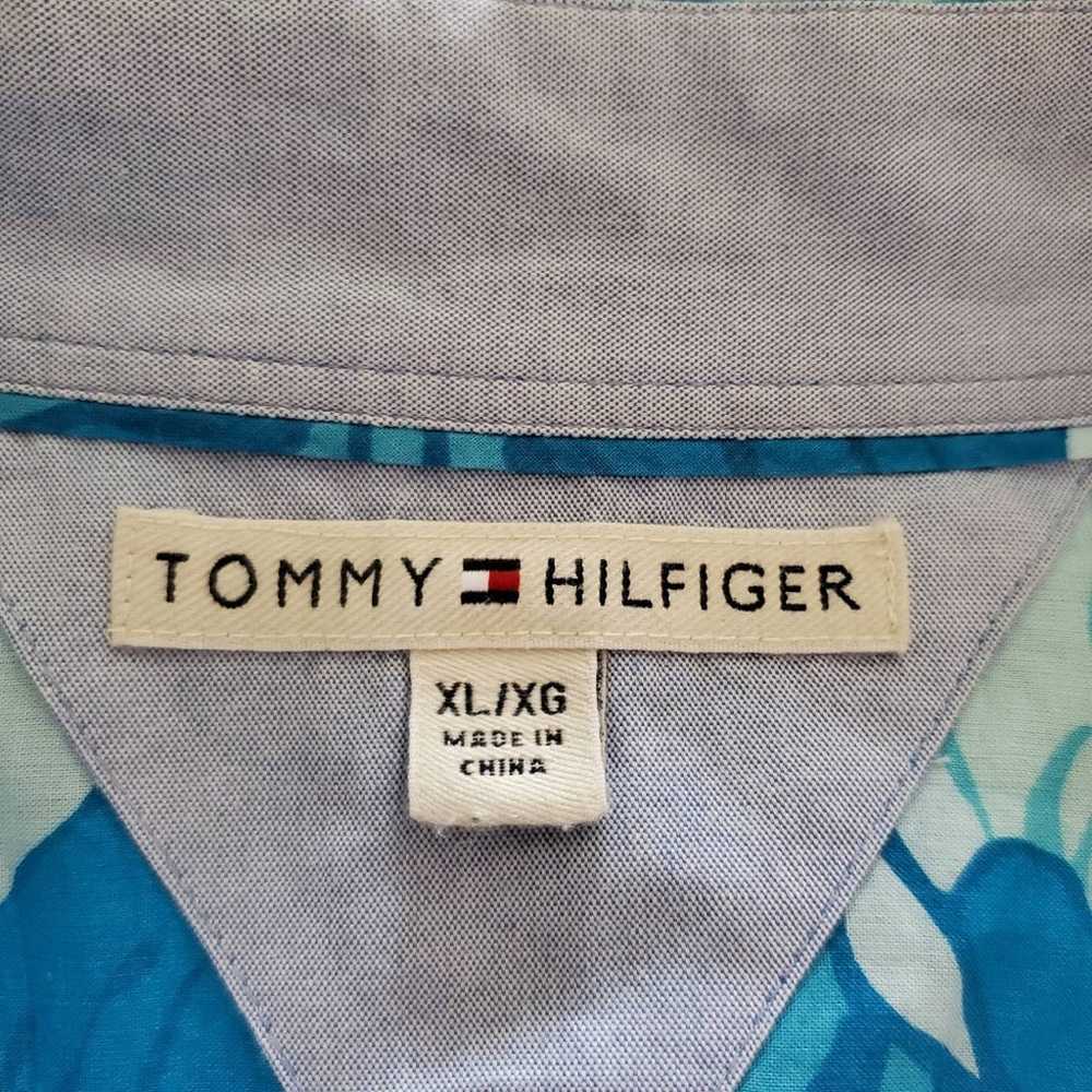 Vintage Y2K 90's Tommy Hilfiger Bright Blue Flora… - image 5