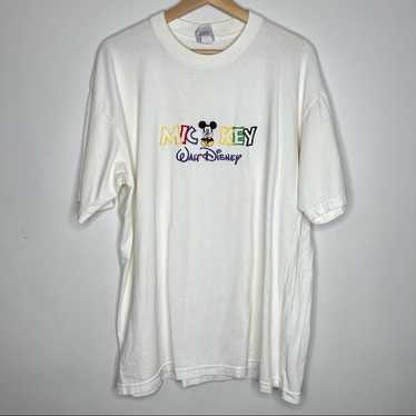 Vintage 90s Disney embroidered Mickey Mouse t-shi… - image 1