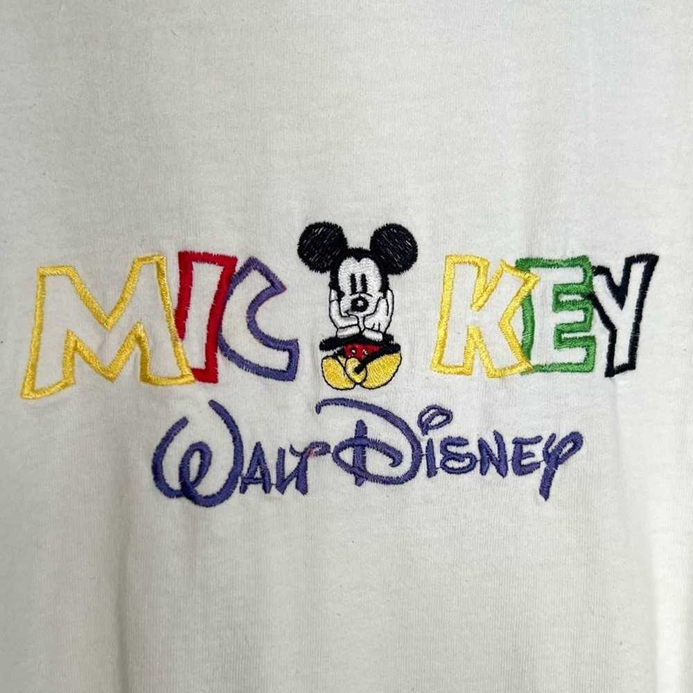 Vintage 90s Disney embroidered Mickey Mouse t-shi… - image 2