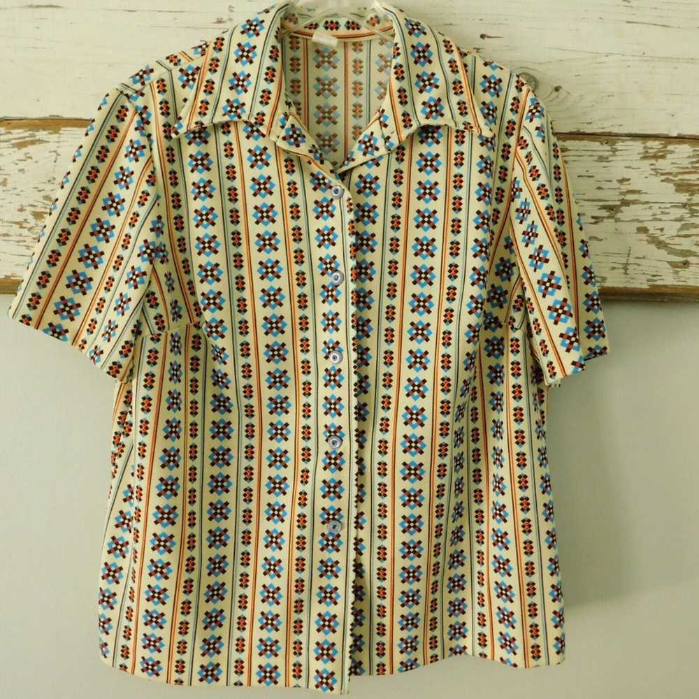 Vintage 2 Piece Twin Set Shirt & Sleeveless Top B… - image 2