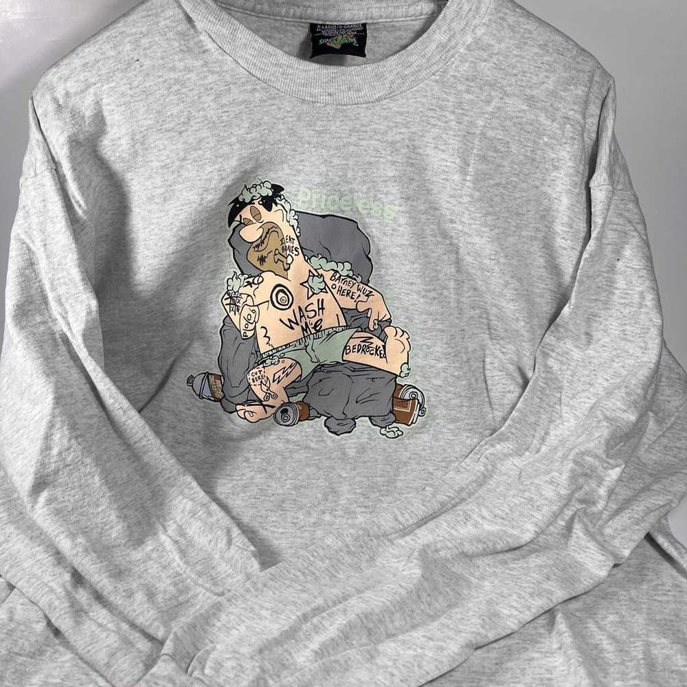 Vintage Fred Flintstone long sleeve Graphic T shi… - image 2