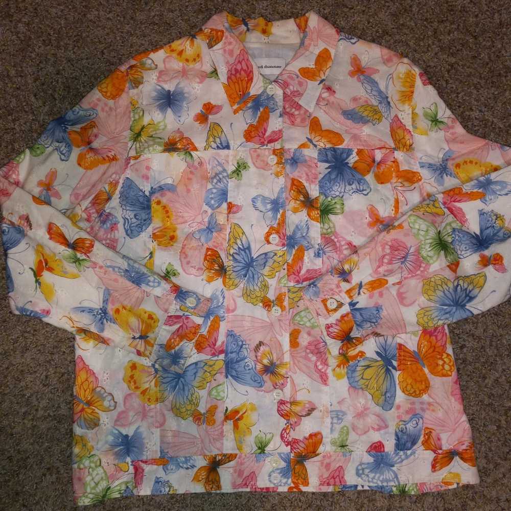 Alfred Dunner Vintage Pastel Butterfly Button Up … - image 6