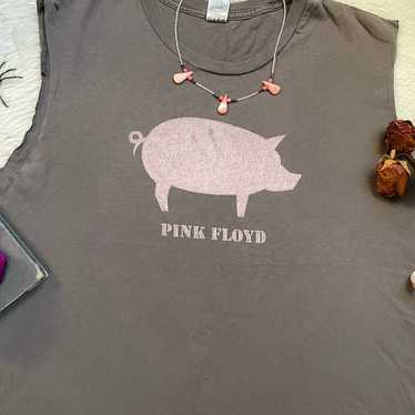 Vintage Pink Floyd pig print graphic muscle tank - image 1