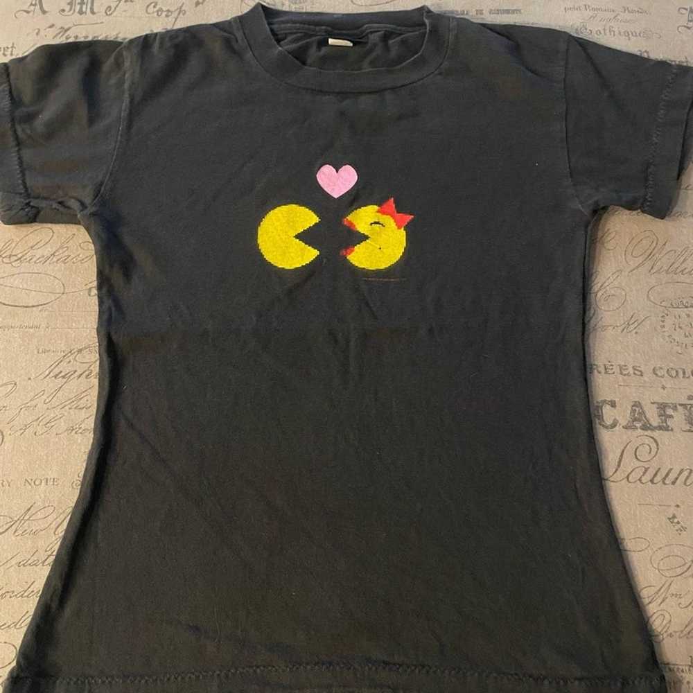 Rare Vintage Changes Mr and Mrs Pac-Man Heart T-s… - image 1
