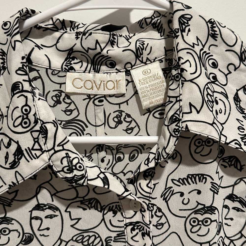 Vintage Caviar Black and White Button Down - image 1