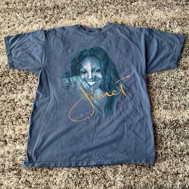 Vintage Janet Jackson World Tour hot 2001 All For You M&O Knits Tag T-Shirt Size L