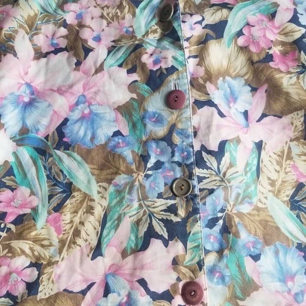 Vintage pastel Pink and blue Hawaiian shirt - image 4