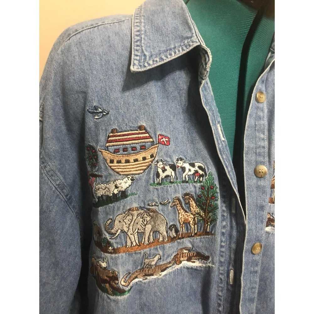 Quizz Vintage Embroidered Noah's Ark Long Sleeve … - image 5