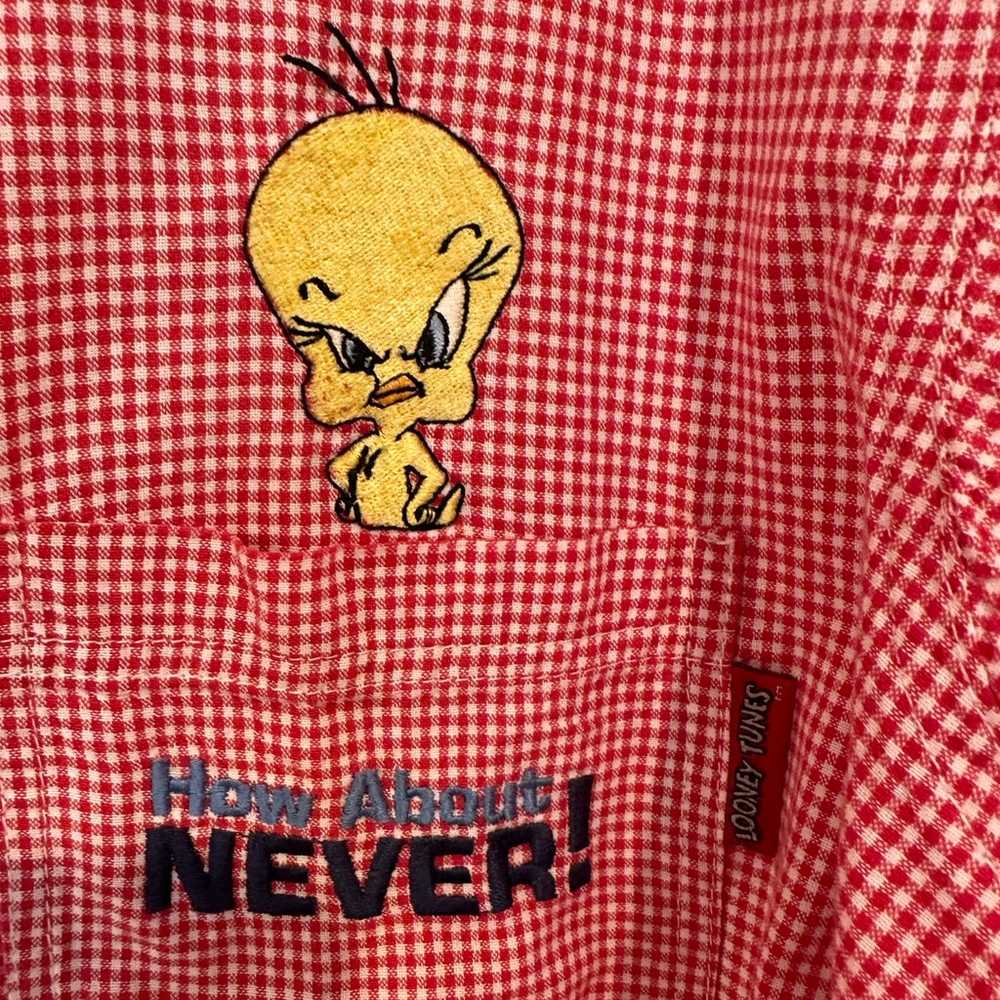 Vintage 90's Looney Tunes Tweety Bird Embroidered… - image 2