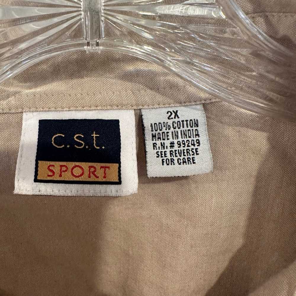 CST sport vintage women’s fall embroidered tan bl… - image 4