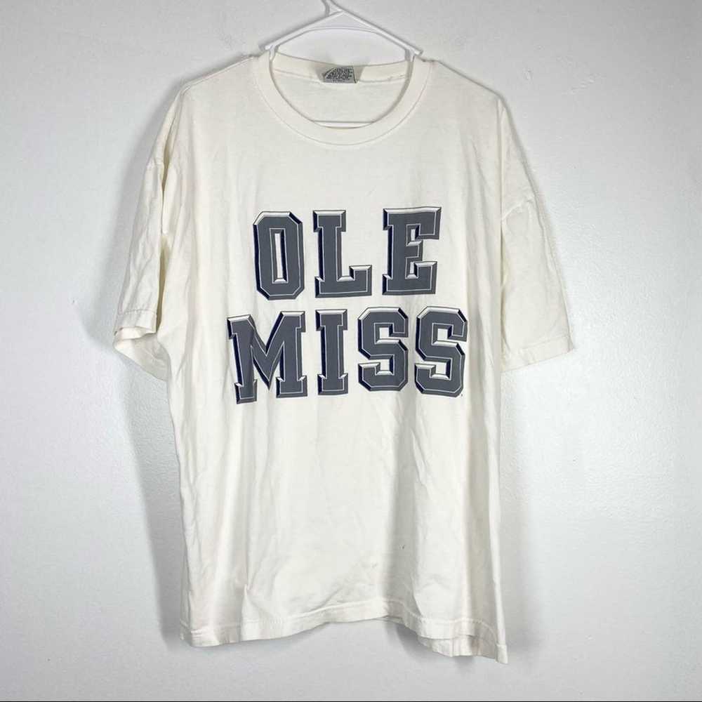 VINTAGE 90s Ole Miss Collegiate Graphic Tee XXL L… - image 1