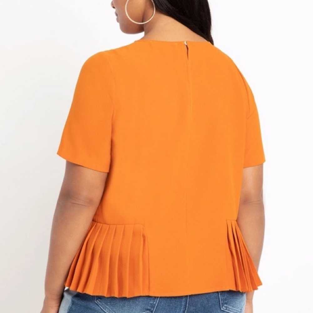 Eloquii Orange Pleated Hem Top! - image 4