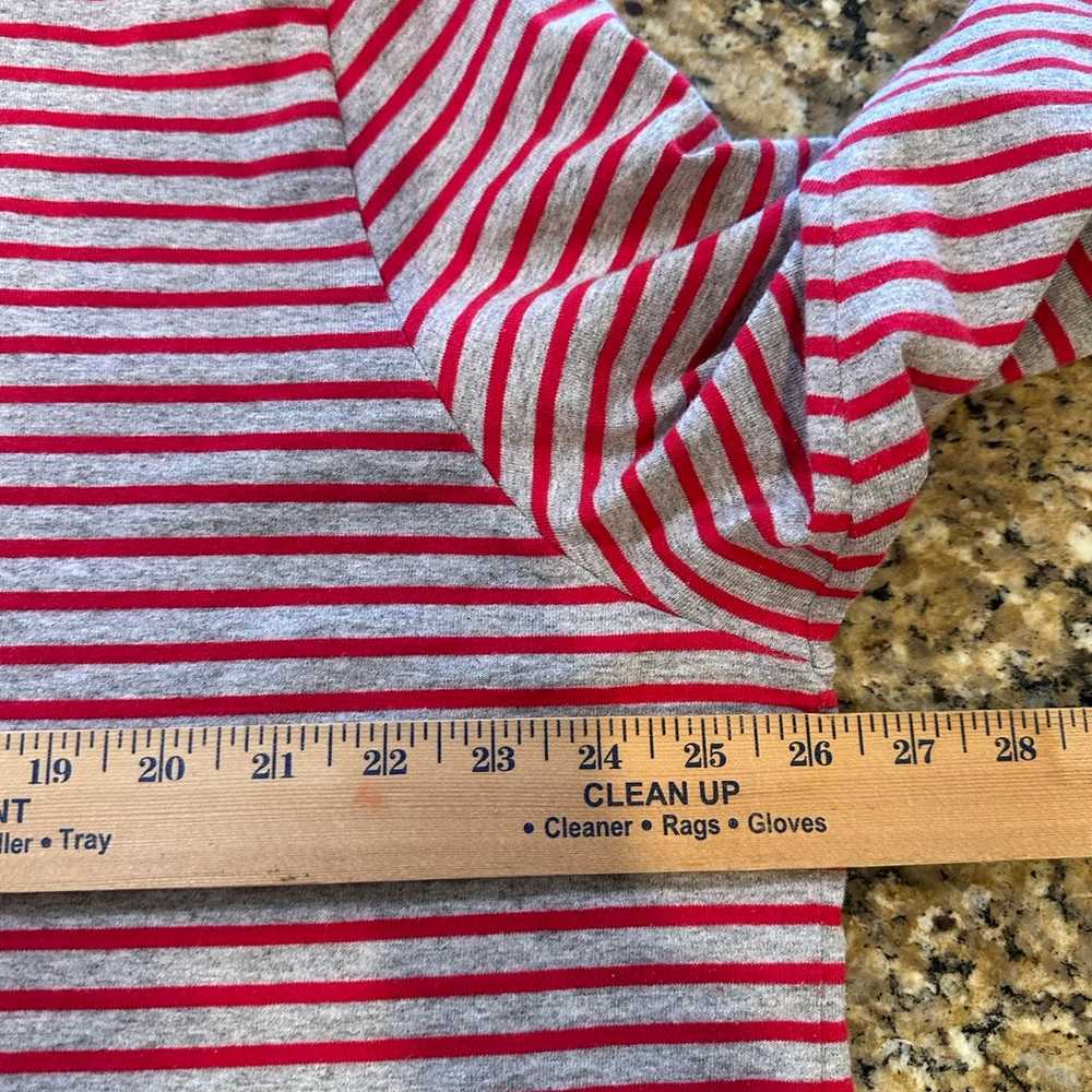 Disney Pooh vintage red and gray striped polo 3/4… - image 2