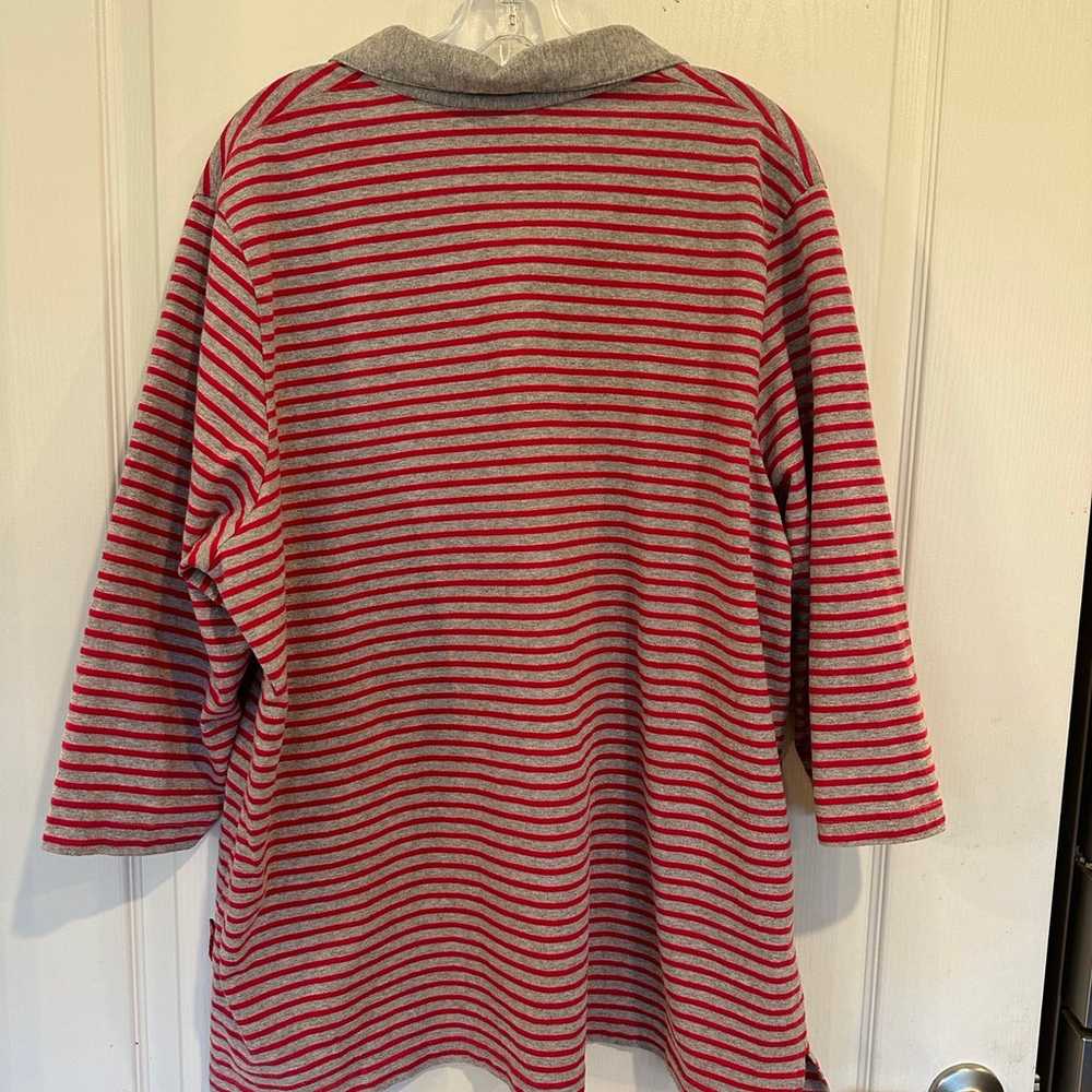 Disney Pooh vintage red and gray striped polo 3/4… - image 3